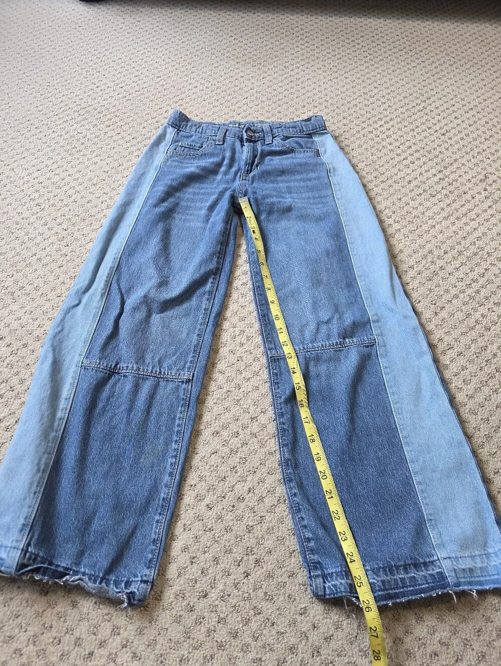 Old Navy High Rise Super Baggy Two-Tone Blue Wide-Leg Jeans